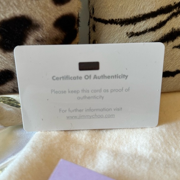 EUC Rare JIMMY CHOO 2pc Animal Print Clutch W/dust bag& COA Pony Hair? - Picture 11 of 13